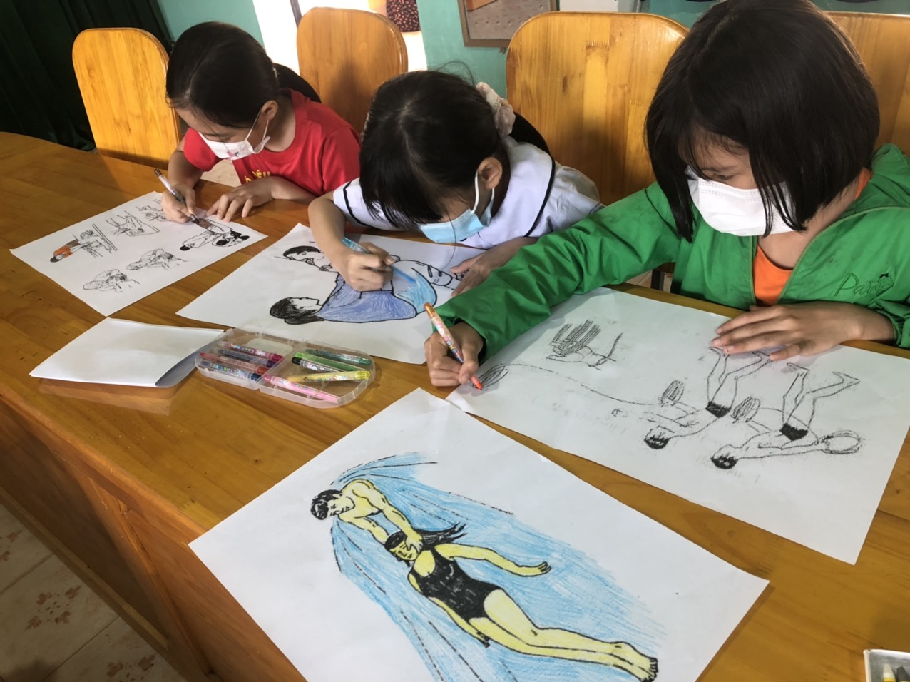 Đuối nước hs vẽ tranh